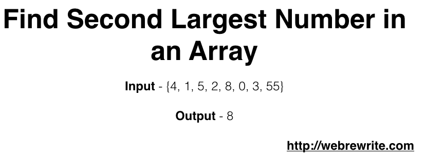 Find The Second Largest Number In An Array Solved In O n 