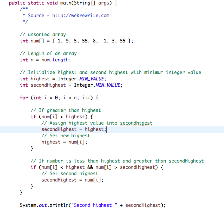 Find Second Largest Number In An Array Java Video Tutorial Gambaran