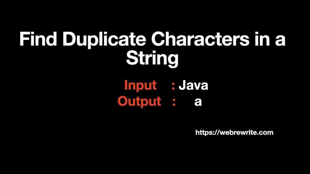 Find duplicate characters in a string