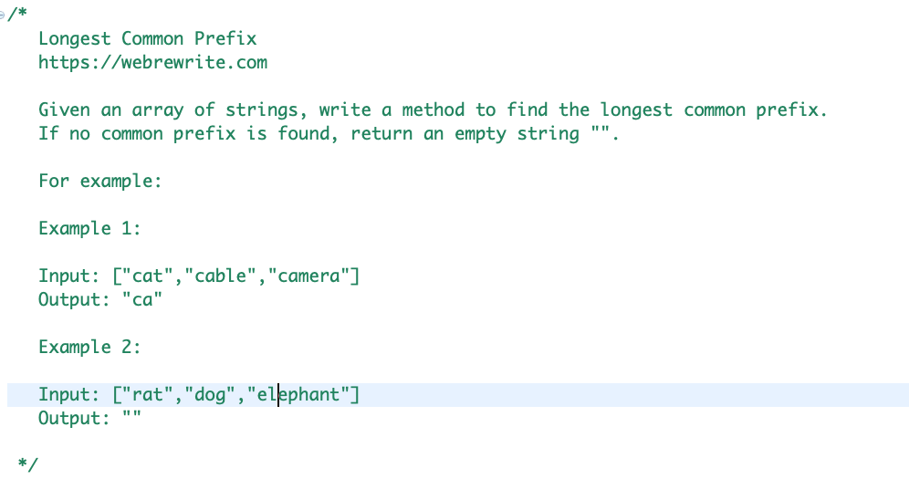 Find Longest Common Prefix In An Array Of Strings