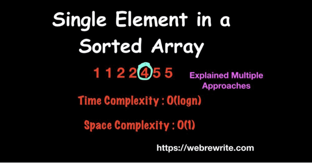 single-element-in-a-sorted-array-4-approaches-java-code