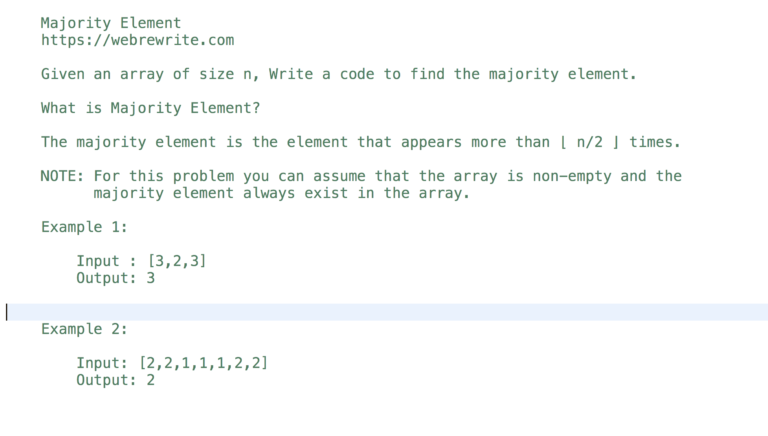 Find Majority Element In An Array | Boyer-Moore Majority Vote Algorithm