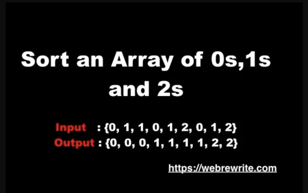 Sort an array of 0s, 1s and 2s
